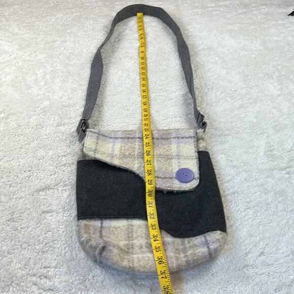 Unbranded Felted plaid large crossbody bag - Picture 4 of 7